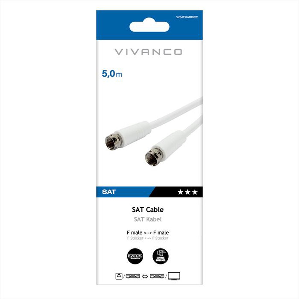 Immagine del prodotto SBS - Receiver connection 90dB double shielded-Bianco