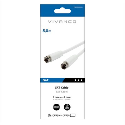 SBS - Receiver connection 90dB double shielded-Bianco