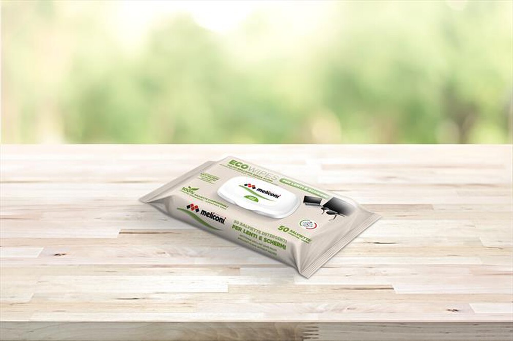 "MELICONI - Salviette detergenti ECO WIPES LENTI E SCHERMI-Viscosa compostabile"