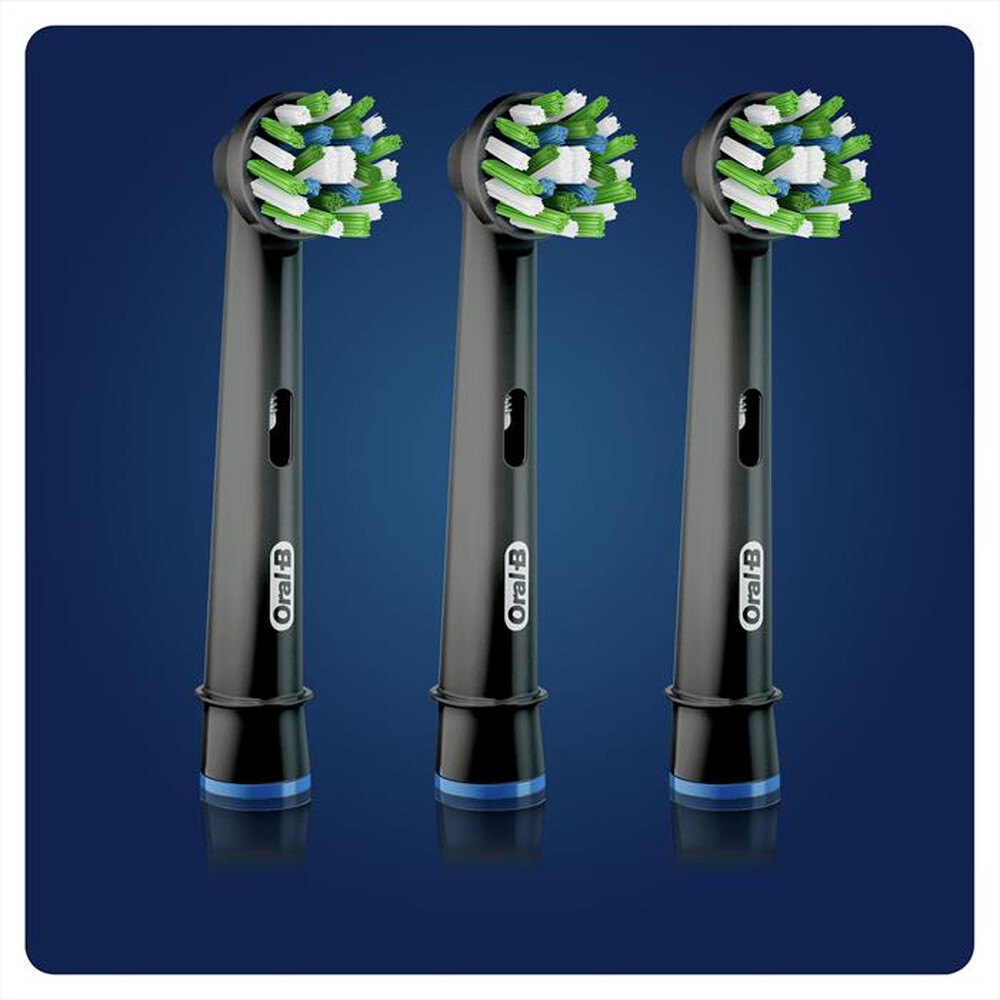 "ORAL-B - Testine Crossaction Con CleanMaximiser, 3 Pezzi-Nero"