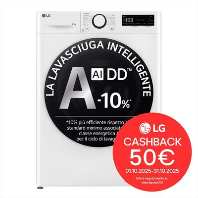 LG - Lavasciuga AI DD D2R5S09TSWW 9/5 Kg Classe E-Bianca