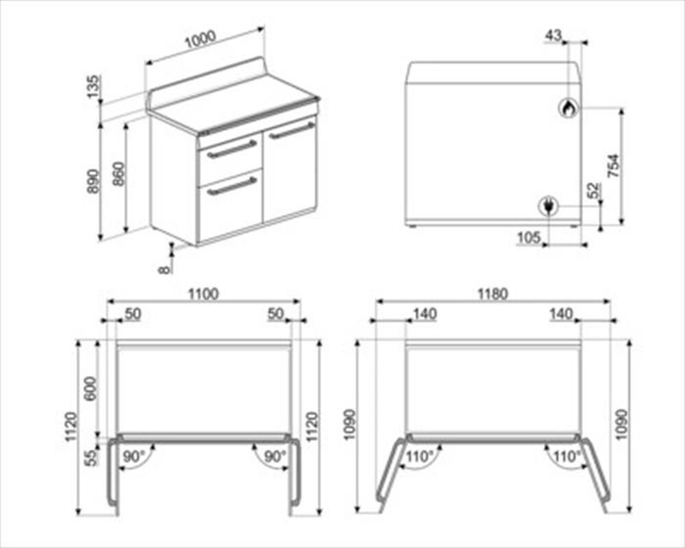 Immagine del prodotto SMEG - Cucina elettrica TR103P Classe A