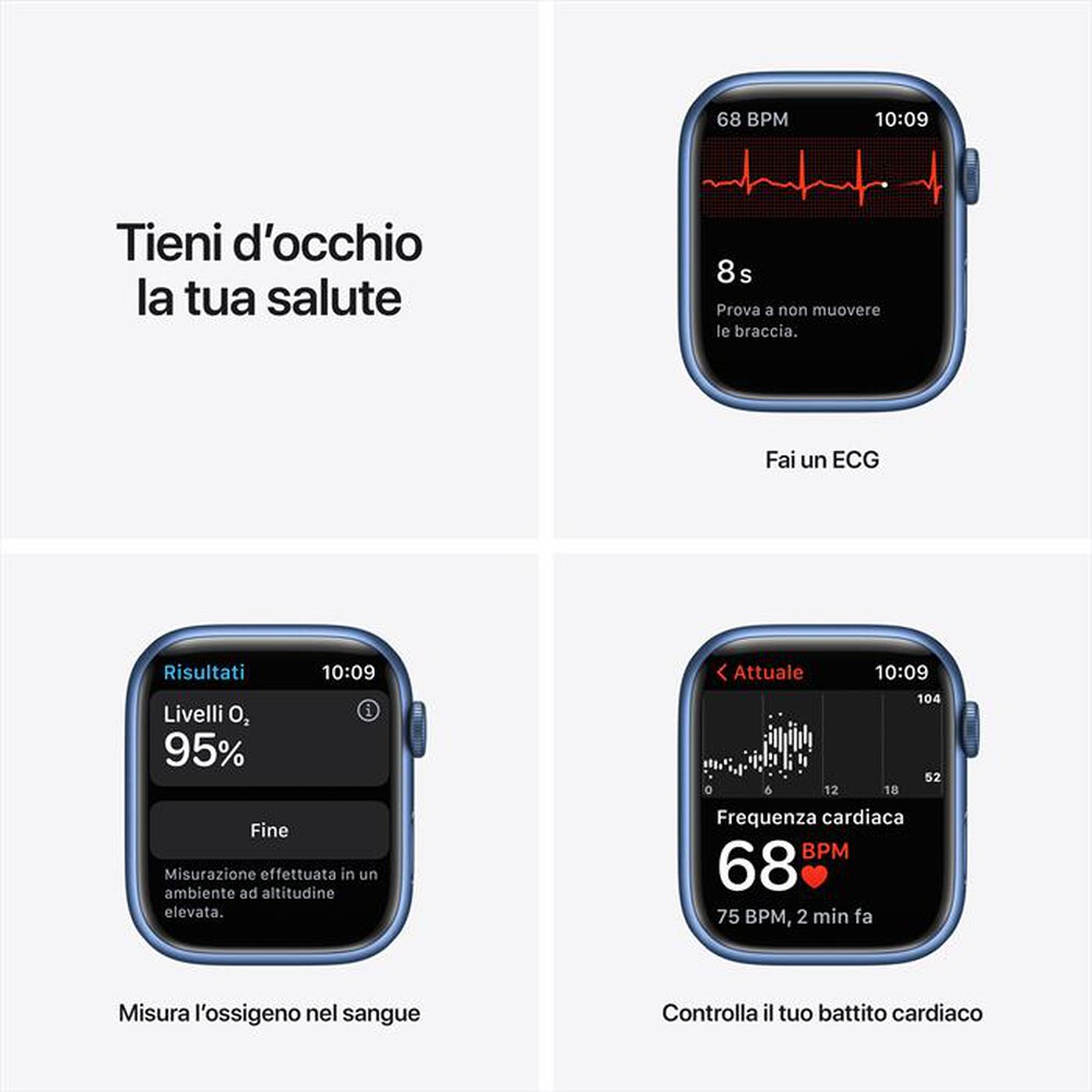 Immagine del prodotto APPLE - Watch Series 7 GPS 45mm Alluminio-Cinturino Sport Azzurro