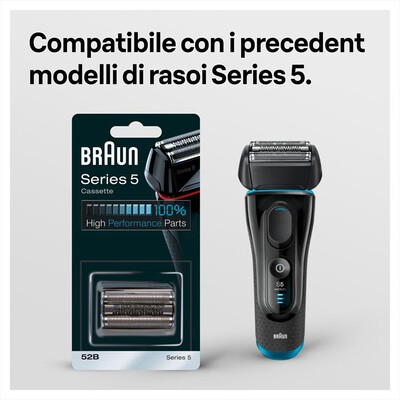 BRAUN - SERIES 5 52B TESTINA DI RICAMBIO-Nero