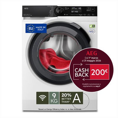 AEG - Lavatrice LR9H94GBS 9 Kg Classe A-Bianco/obl&ograve; nero