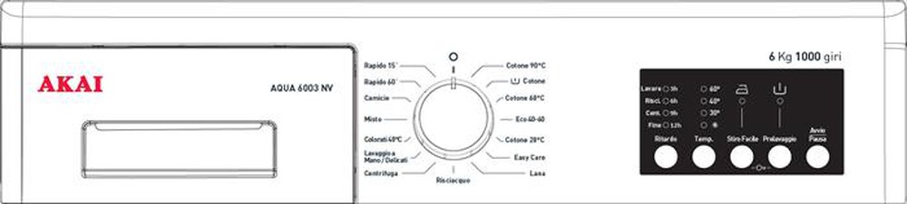 "AKAI - Lavatrice AQUA6003NV 6 Kg Classe D-Bianco"