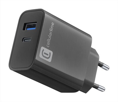 CELLULARLINE - Caricabatterie 2 porte di ricarica ACHUSB2PD32WK-Nero
