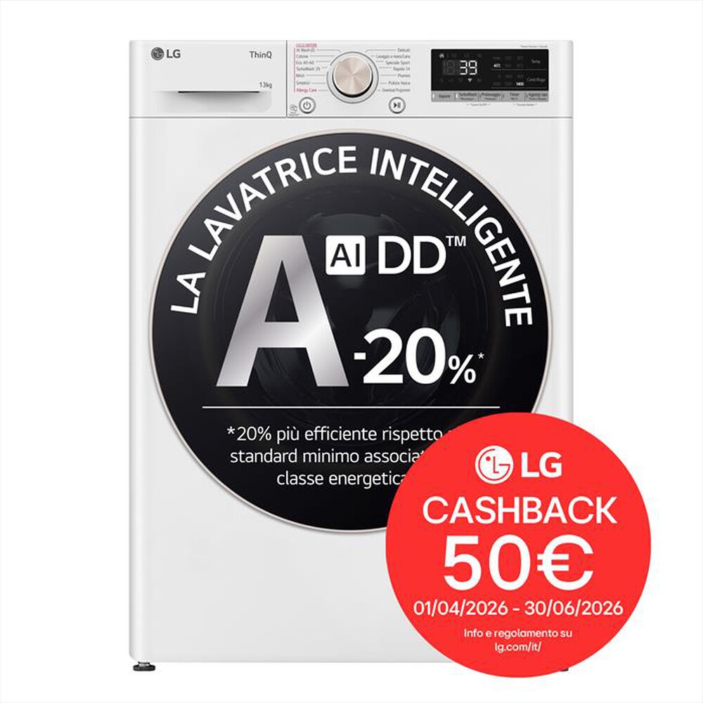 Immagine del prodotto LG - Lavatrice AI DD R7 F4R7013TSWG 13kg Classe A-Bianco