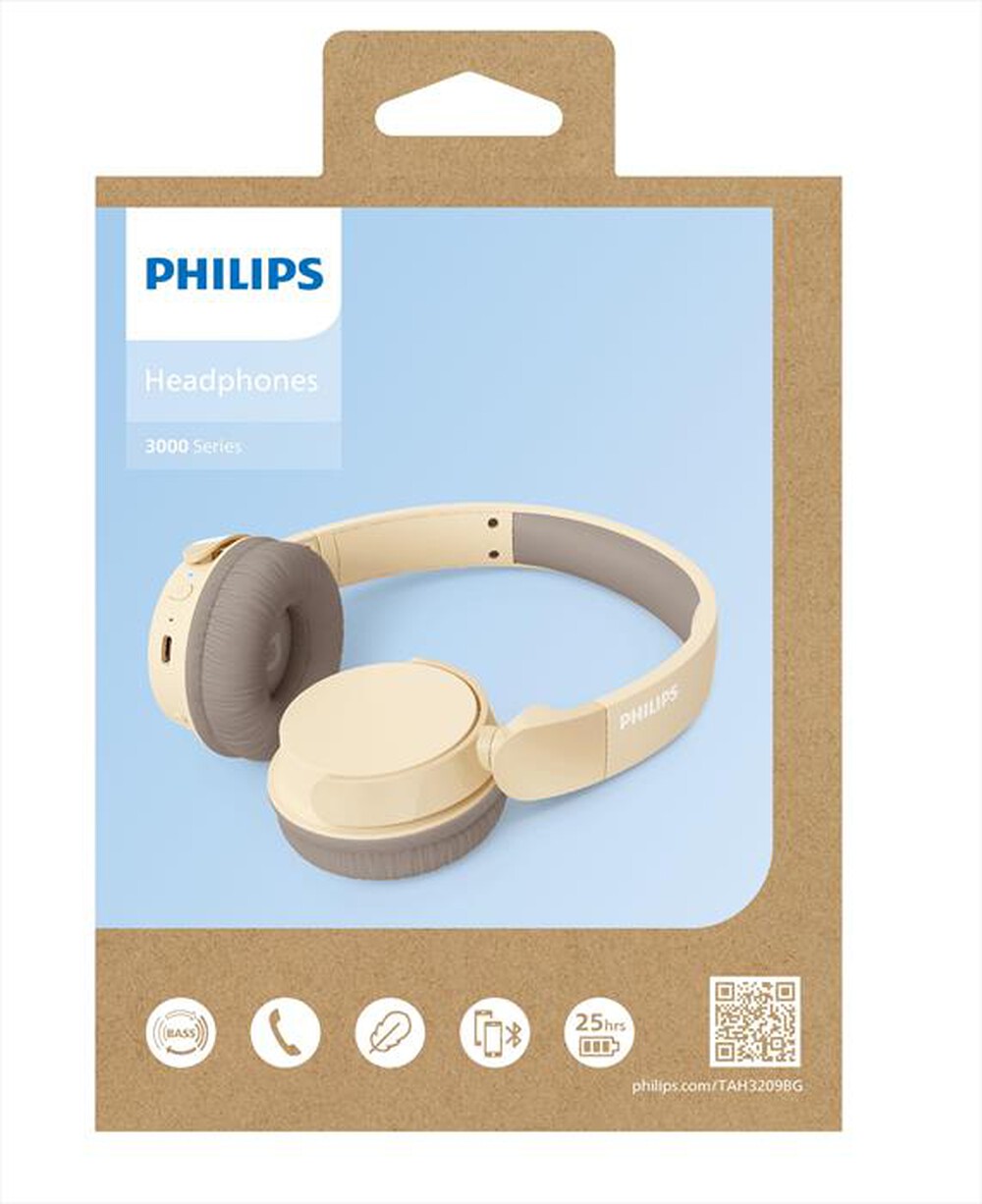 "PHILIPS - Cuffie a padiglione chiuso TAH3209BG/00-Beige"