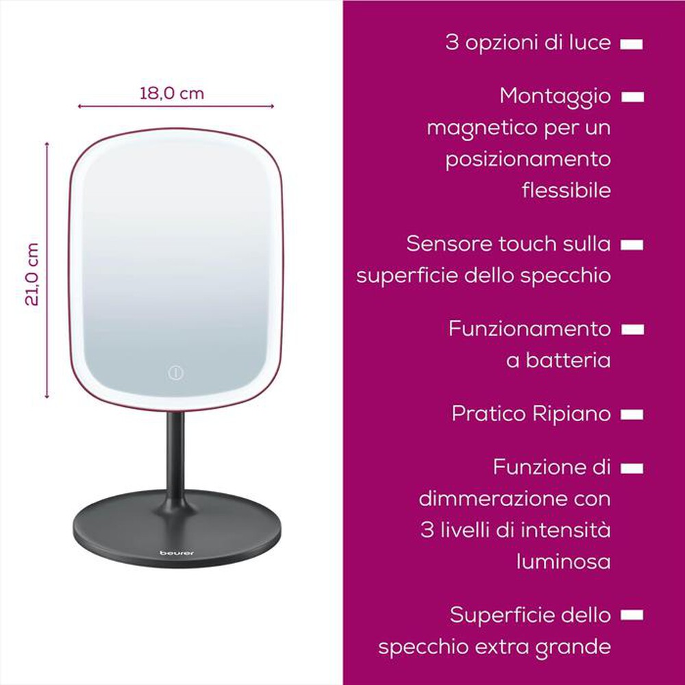 Immagine del prodotto BEURER - Specchio cosmetico BS 47 LIMITED EDITION 2025-Nero e bordeaux