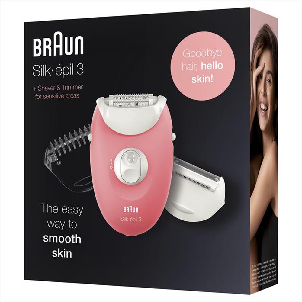 "BRAUN - Silk-épil 3 SE 3-440-Bianco/Rosa"