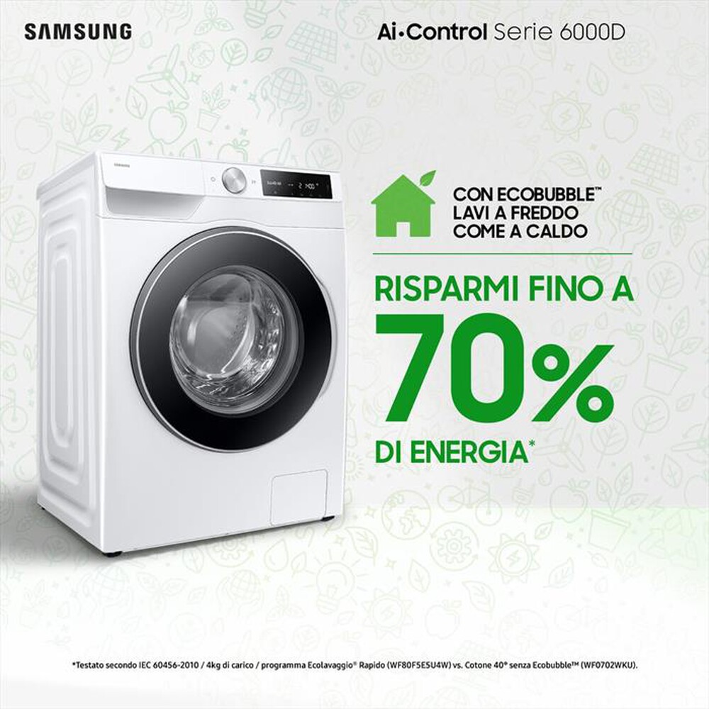 "SAMSUNG - Lavatrice WW90DG6U25LEU3 9 Kg Classe A-bianco"