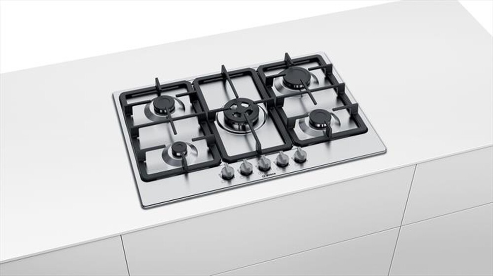 "BOSCH - Piano cottura a gas PGQ7B5B90 75cm-Inox"