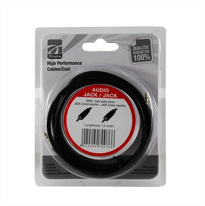 XTREME - CAVO AUDIO JACK 3.5 STEREO-NERO,  XTREME - CAVO AUDIO JACK 3.5 STEREO-NERO
