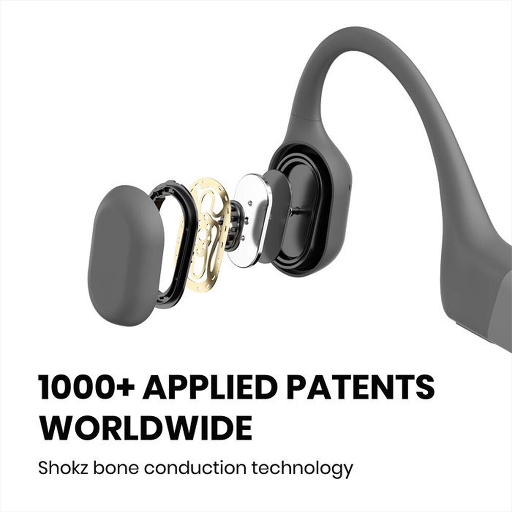 "SHOKZ - Auricolare Bluetooth OPENRUN-Grey"