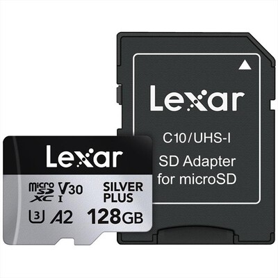 LEXAR - 128GB MICROSDXC PLUS A2 V30-Silver