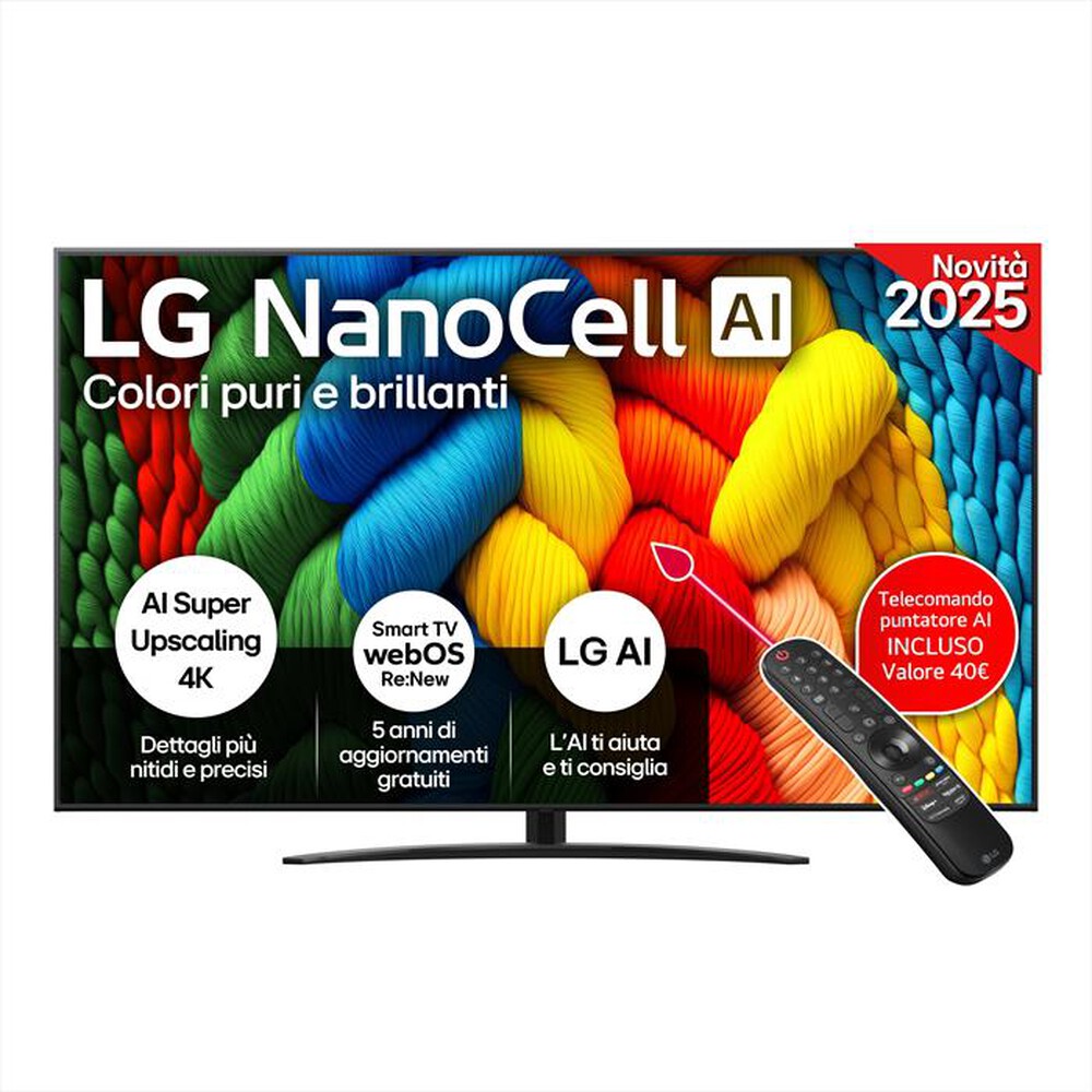 LG - Smart TV Nanocell UHD 4K 75" 75NANO81A6A-Nero