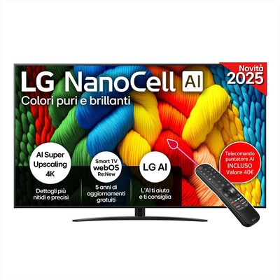 LG - Smart TV Nanocell UHD 4K 75" 75NANO81A6A-Nero