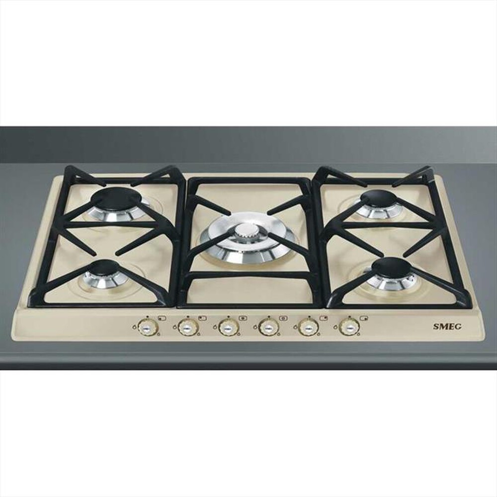 SMEG - Piano cottura a gas SR775PO 5 fuochi 68,5cm-Panna