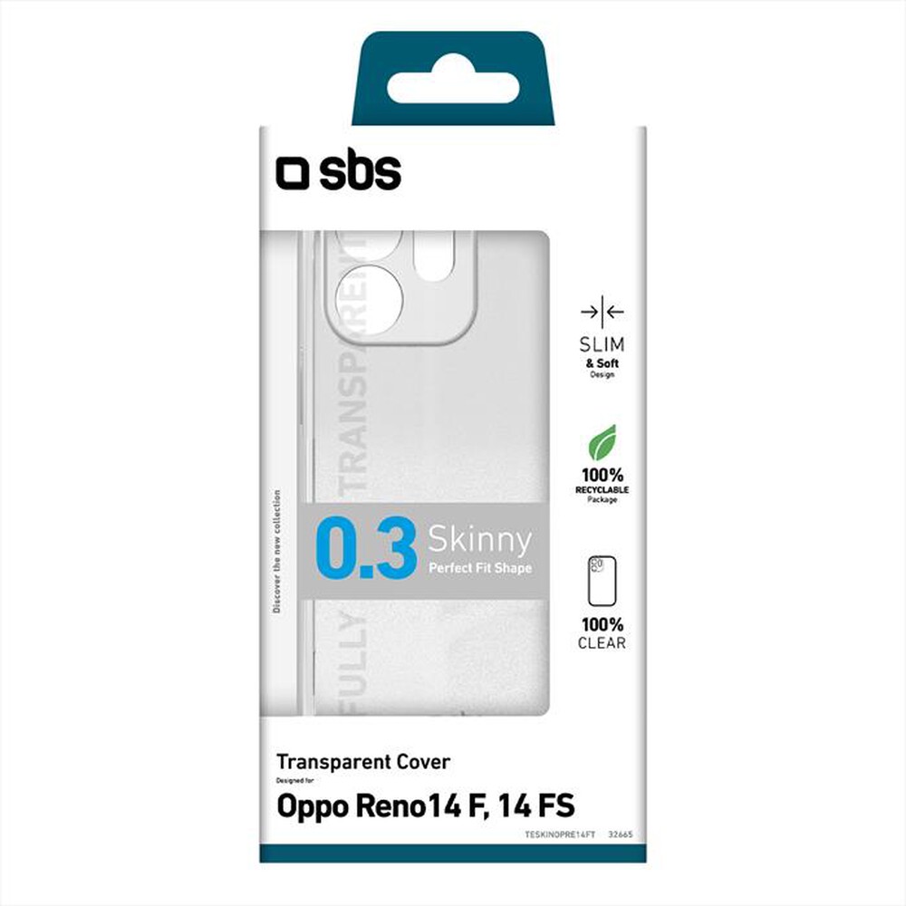 Immagine del prodotto SBS - Cover Skinny per Oppo Reno14F-Trasparente