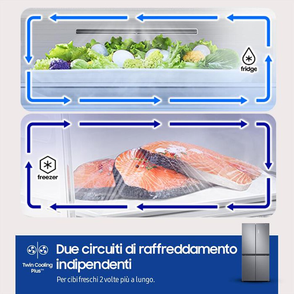 "SAMSUNG - Frigorifero 4 porte RF48A400EM9/EF Classe E 488 lt-INOX"