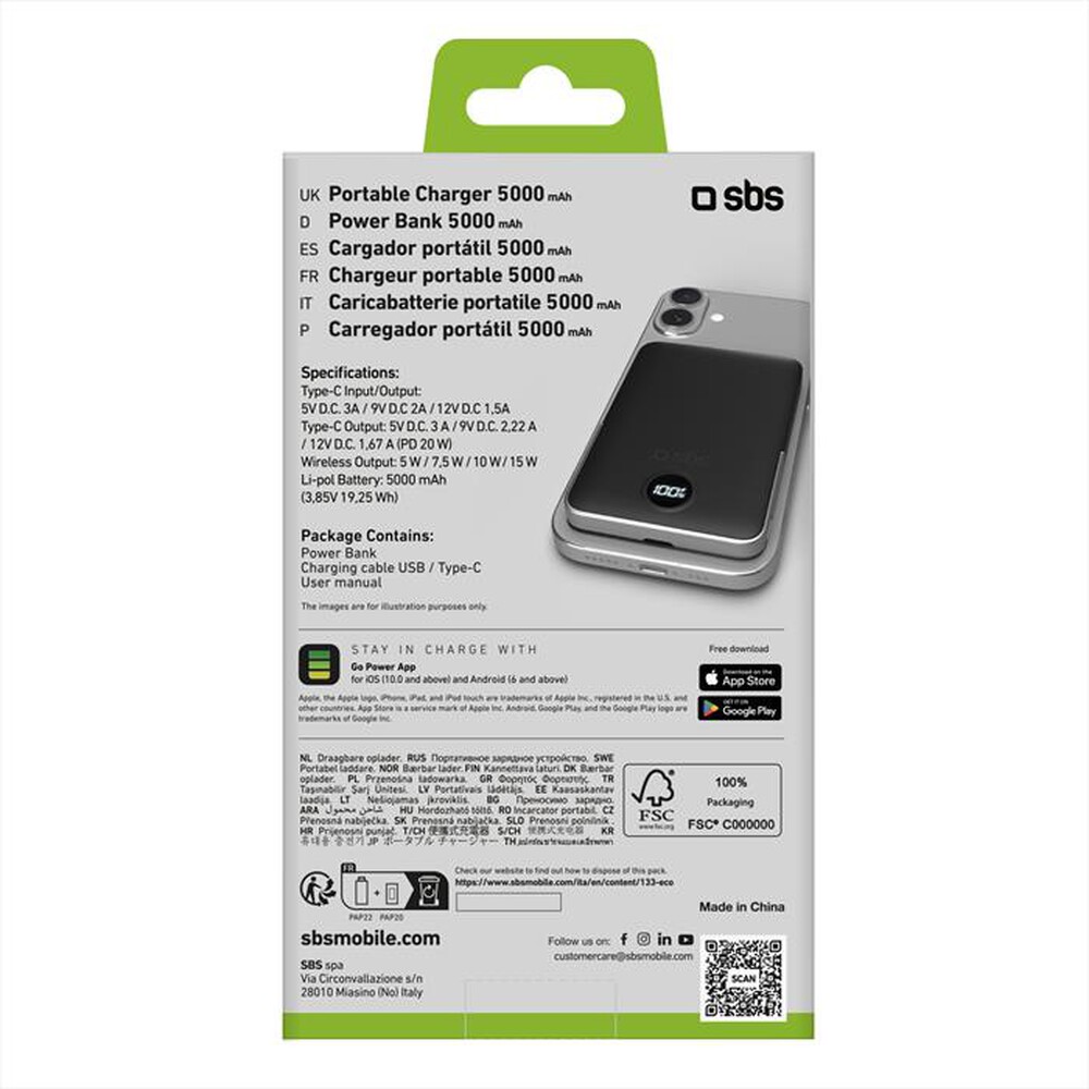 Immagine del prodotto SBS - Powerbank TEBB5000MAGSTAND-Nero