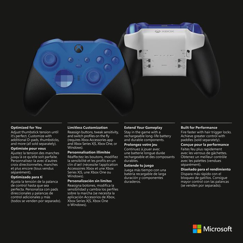 "MICROSOFT - Controller Wireless Elite Series 2 RFZ-00018-Blue"