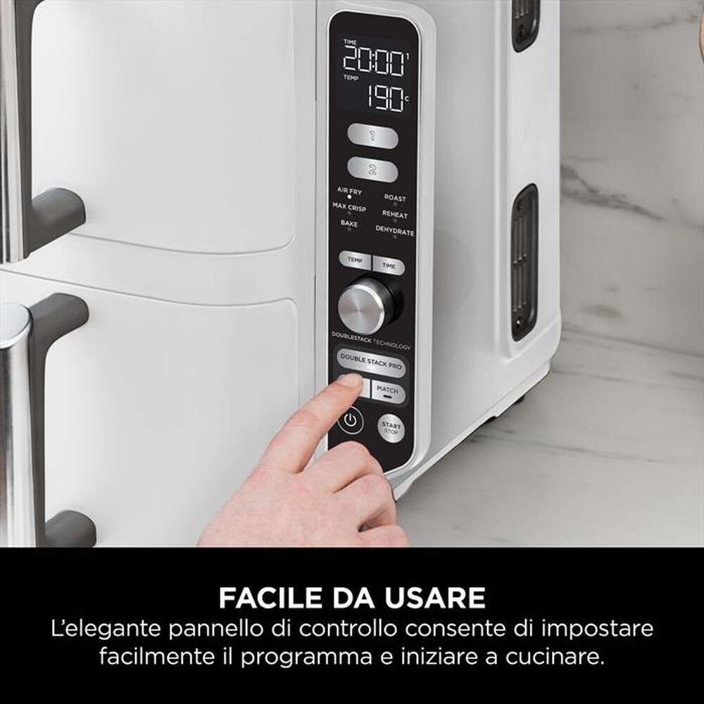 "NINJA - FRIGGITRICE ARIA DOUBLESTACK 9,5 L SL400EUWH-Bianco"