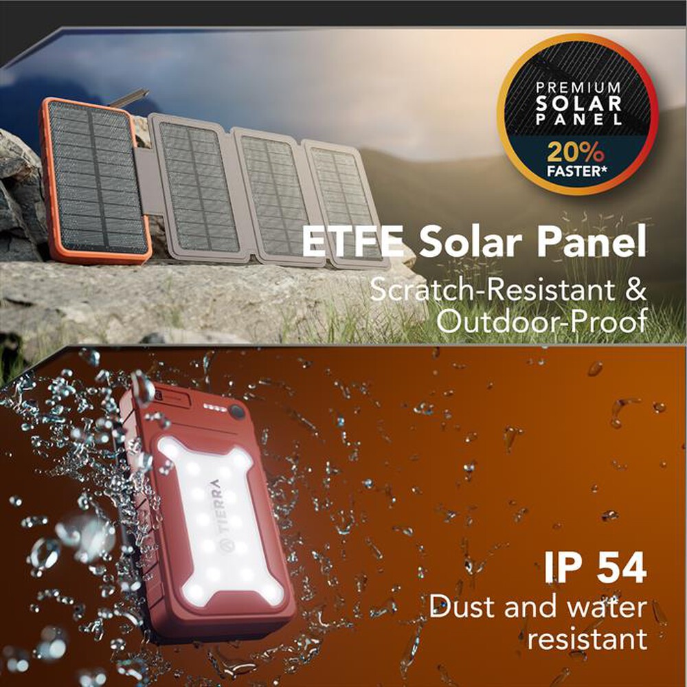 Immagine del prodotto CELLULARLINE - POWER BANK SOLAR PRO 4 PANNELLI SOLARI ETFE 1.5W-Arancione