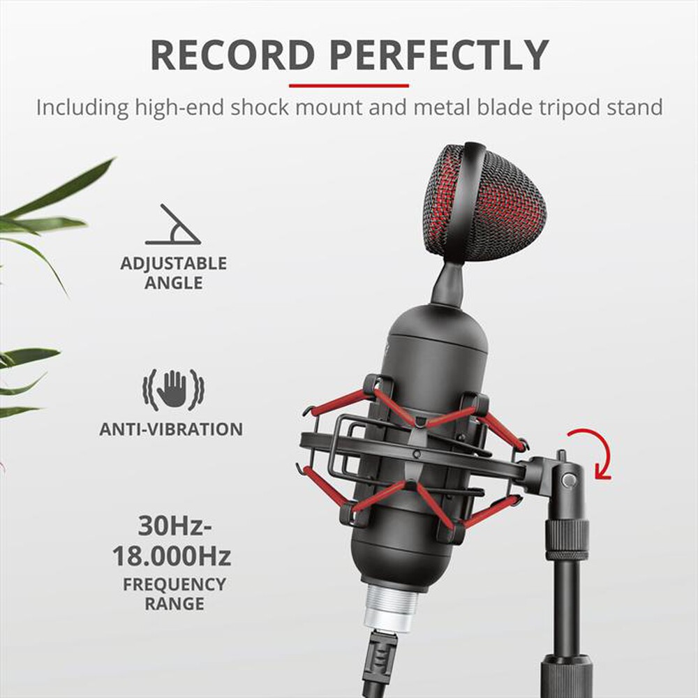 "TRUST - GXT244 BUZZ STREAMING MICROPHONE-Black/Red"