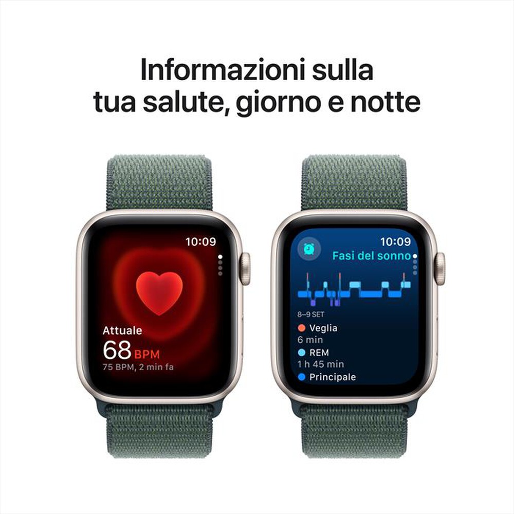 "APPLE - Watch SE GPS + Cellular 44mm Cassa Alluminio-Galassia - Sport Loop Verde"
