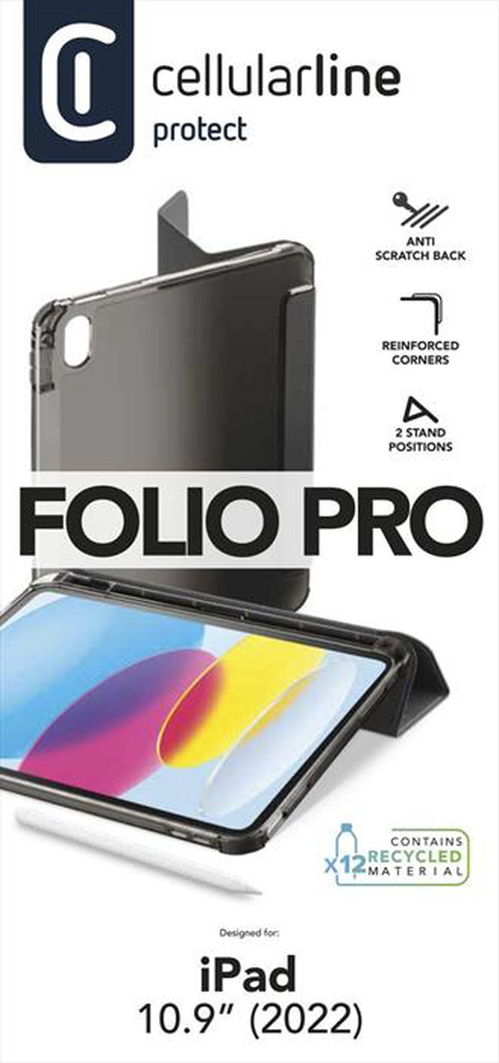 Immagine del prodotto CELLULARLINE - Custodia FOLIOIPAD22102K per  iPad 10.9'' (2022)-Nero