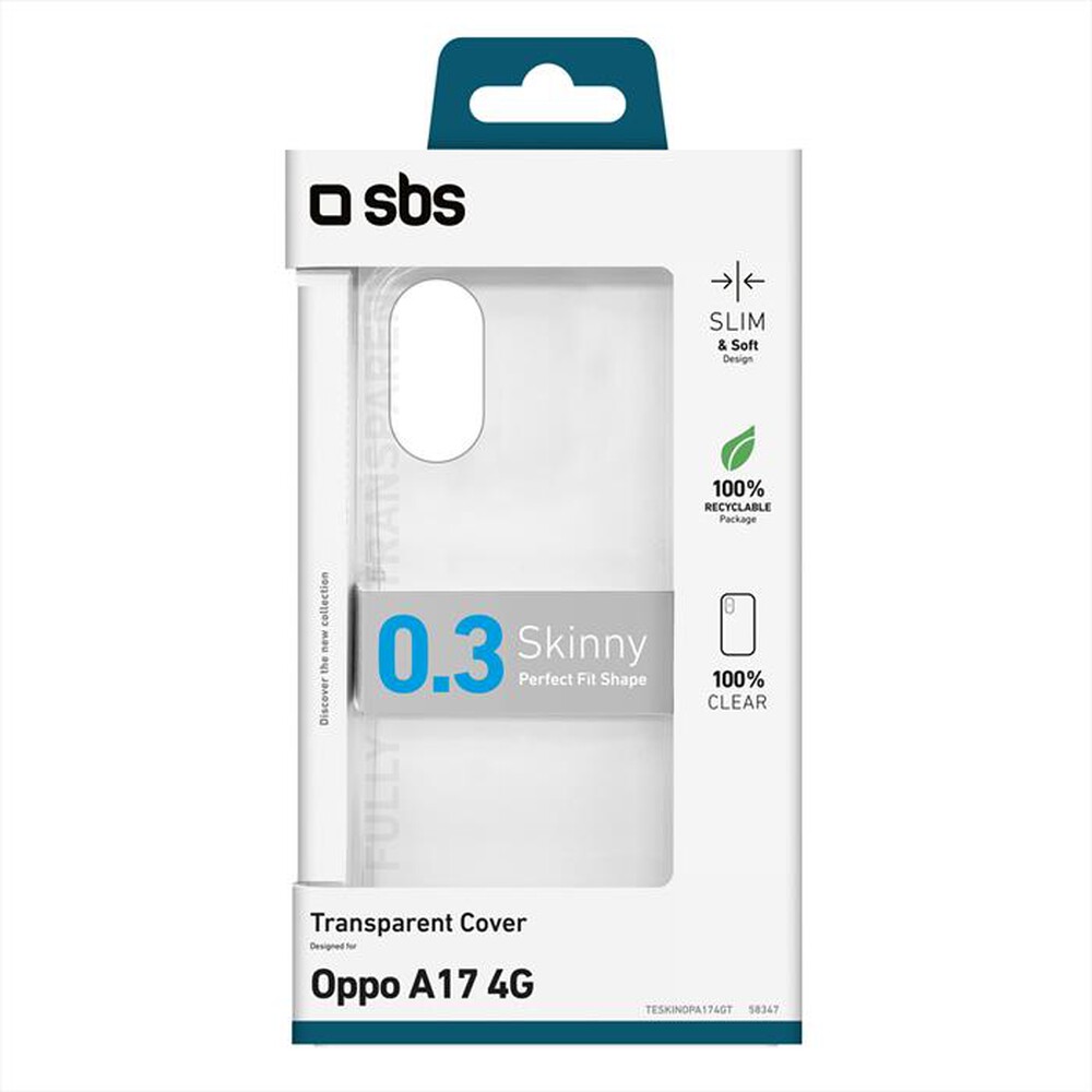 "SBS - Cover skinny TESKINOPA174GT per Oppo A17 4G-Trasparente"
