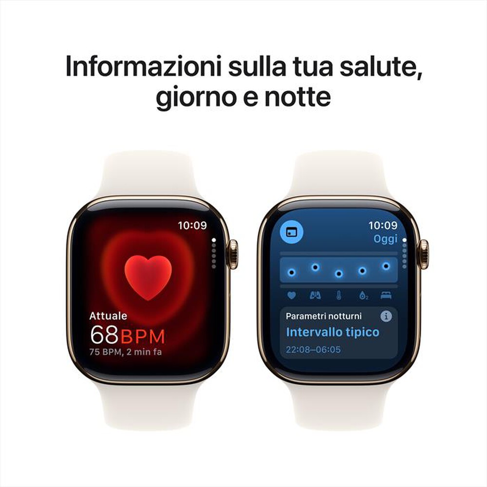 "APPLE - Watch Series 10 GPS + Cellular 46mm Titanio-Oro - Sport Band Galassia S/M"