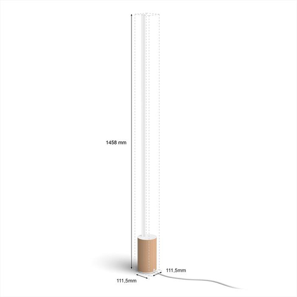 "PHILIPS - HUE GRADIENT SIGNE LAMPADA DA TERRA EFFETTO LEGNO-Bianca"
