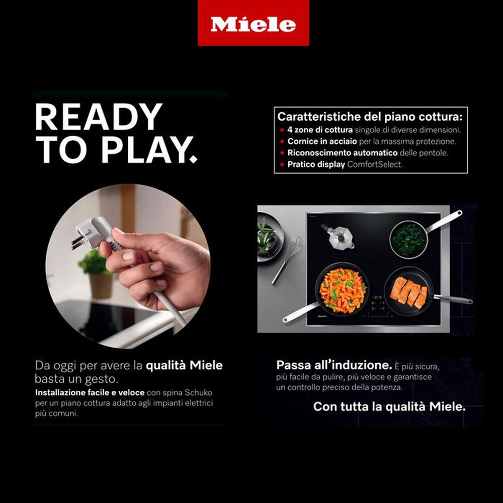 "MIELE - Piano cottura elettrico KM 7221 FR 62,6 cm-Nero"