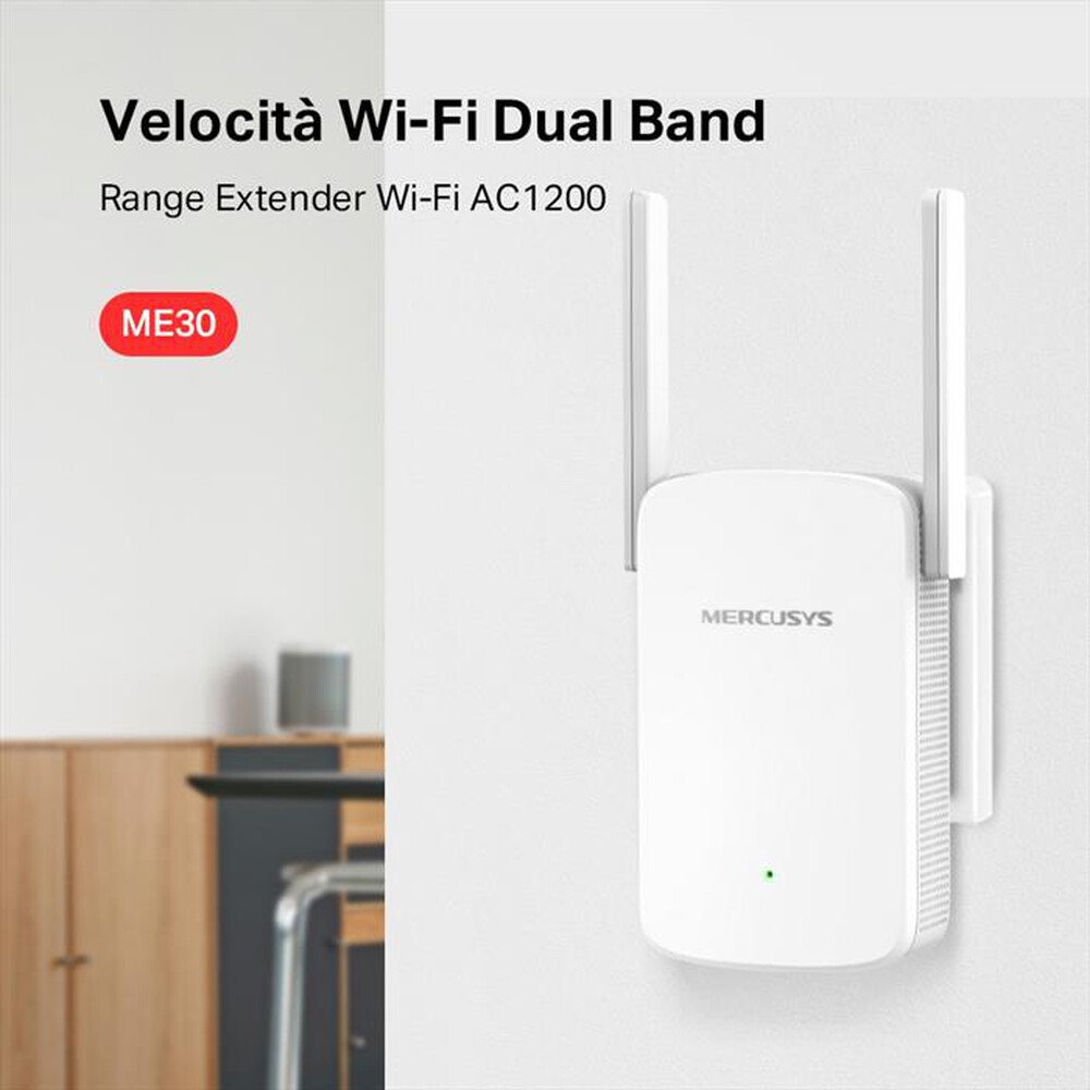 "MERCUSYS - AC1200 WI-FI RANGE EXTENDER-bianco"