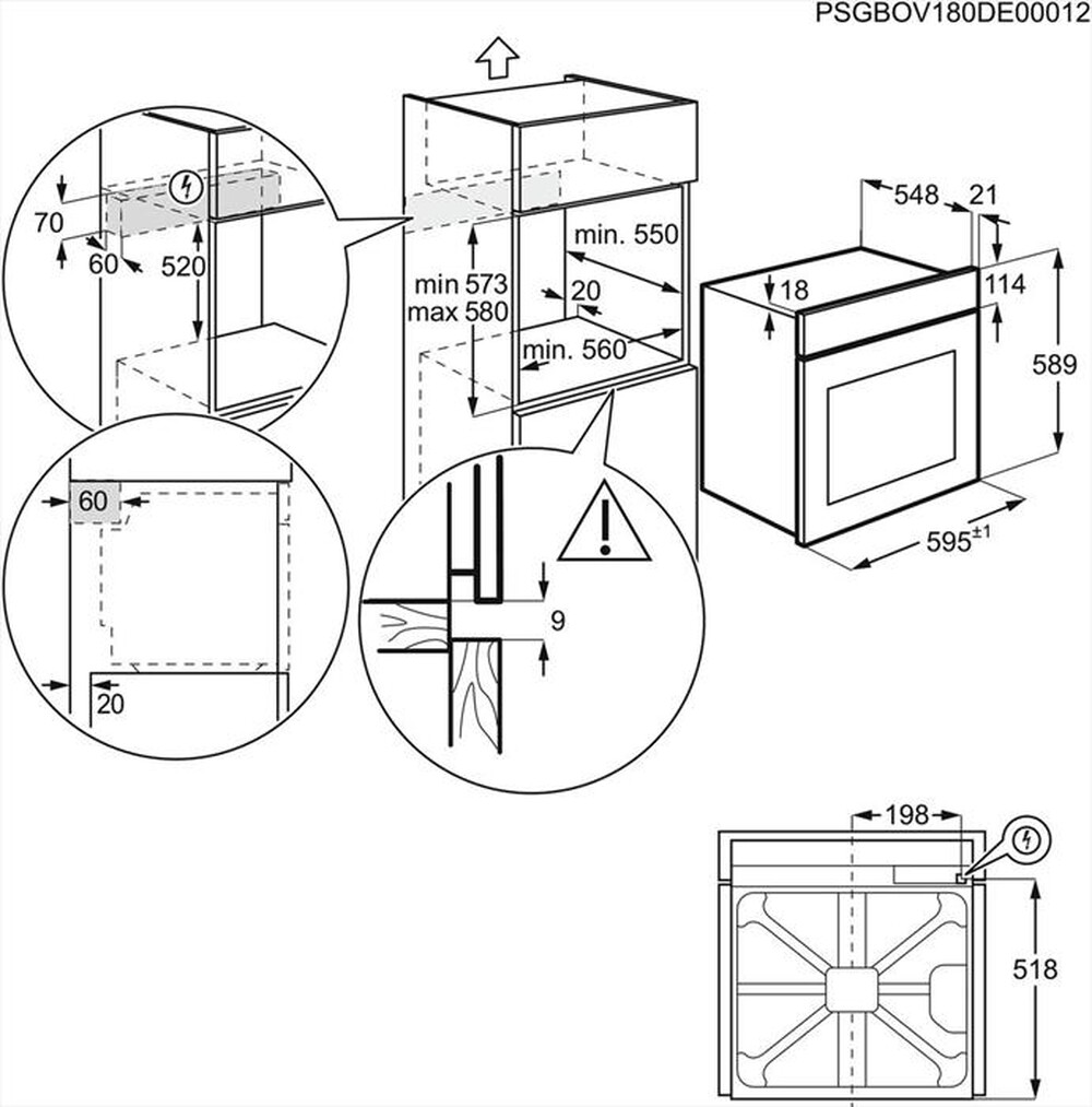 Immagine del prodotto ELECTROLUX - Forno incasso elettrico EOC6H56H Classe A+-Nero
