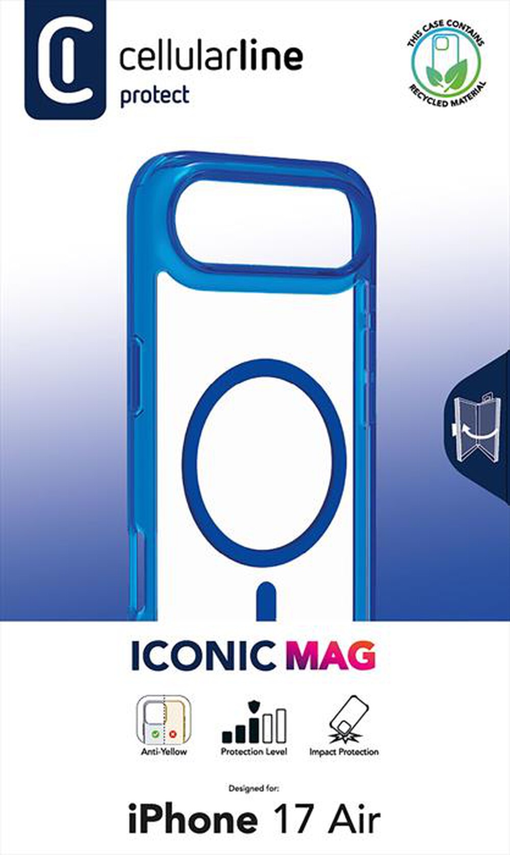 Immagine del prodotto CELLULARLINE - Custodia ICONIC MAG per IPHONE AIR-Blu, Trasparente