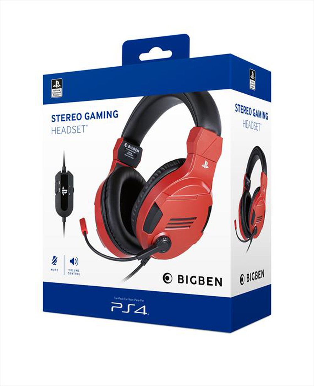 "BIG BEN - PS4OFHEADSETV3RED-Nero/Rosso"
