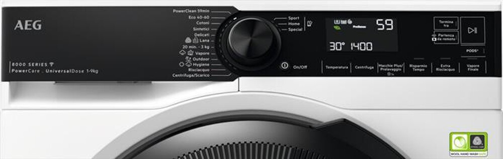 Immagine del prodotto AEG - Lavatrice LR8H94GBY 9 Kg Classe A-Bianco/obl&ograve; nero