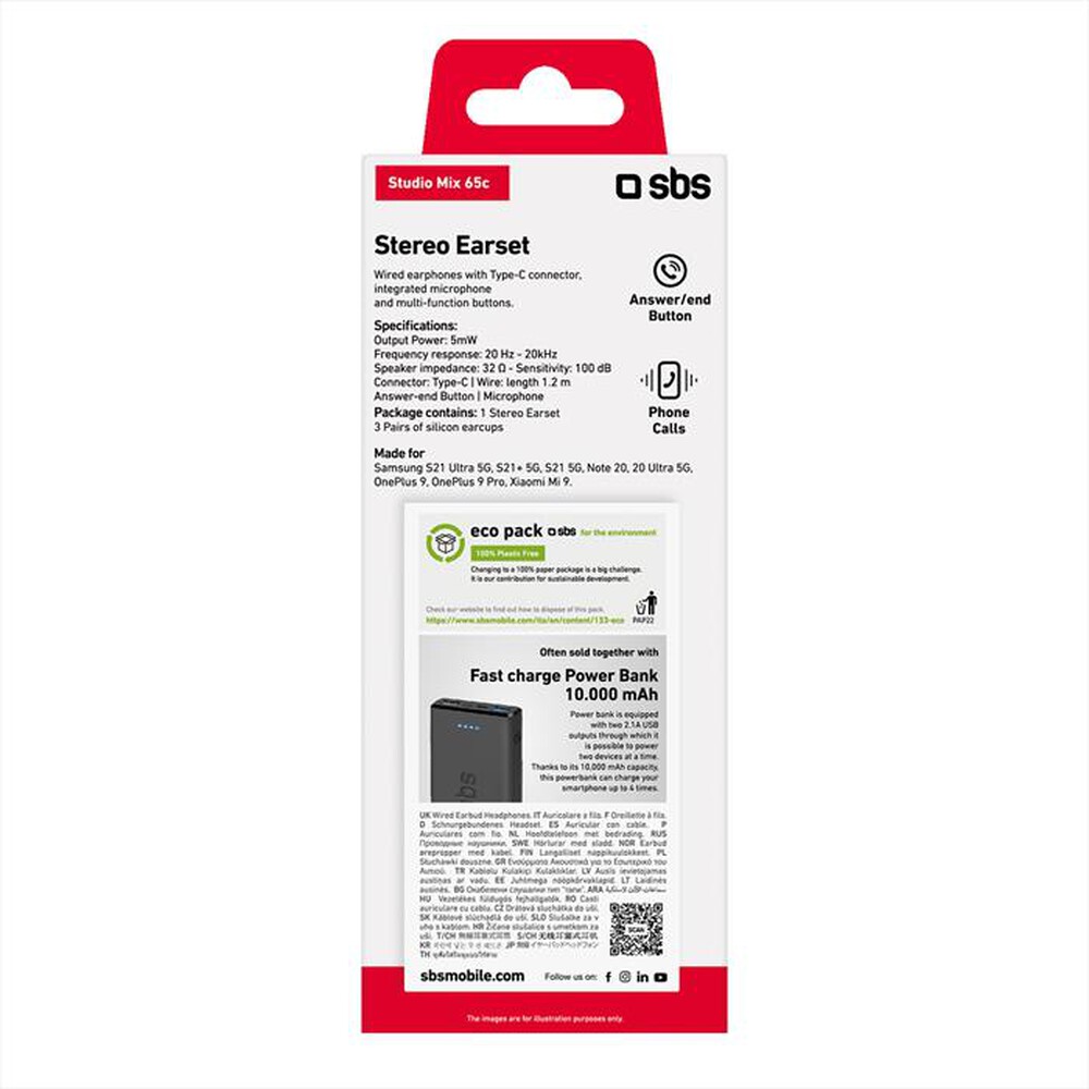 Immagine del prodotto SBS - Auricolare con filo TEEARTYCMIX65P-Rosa