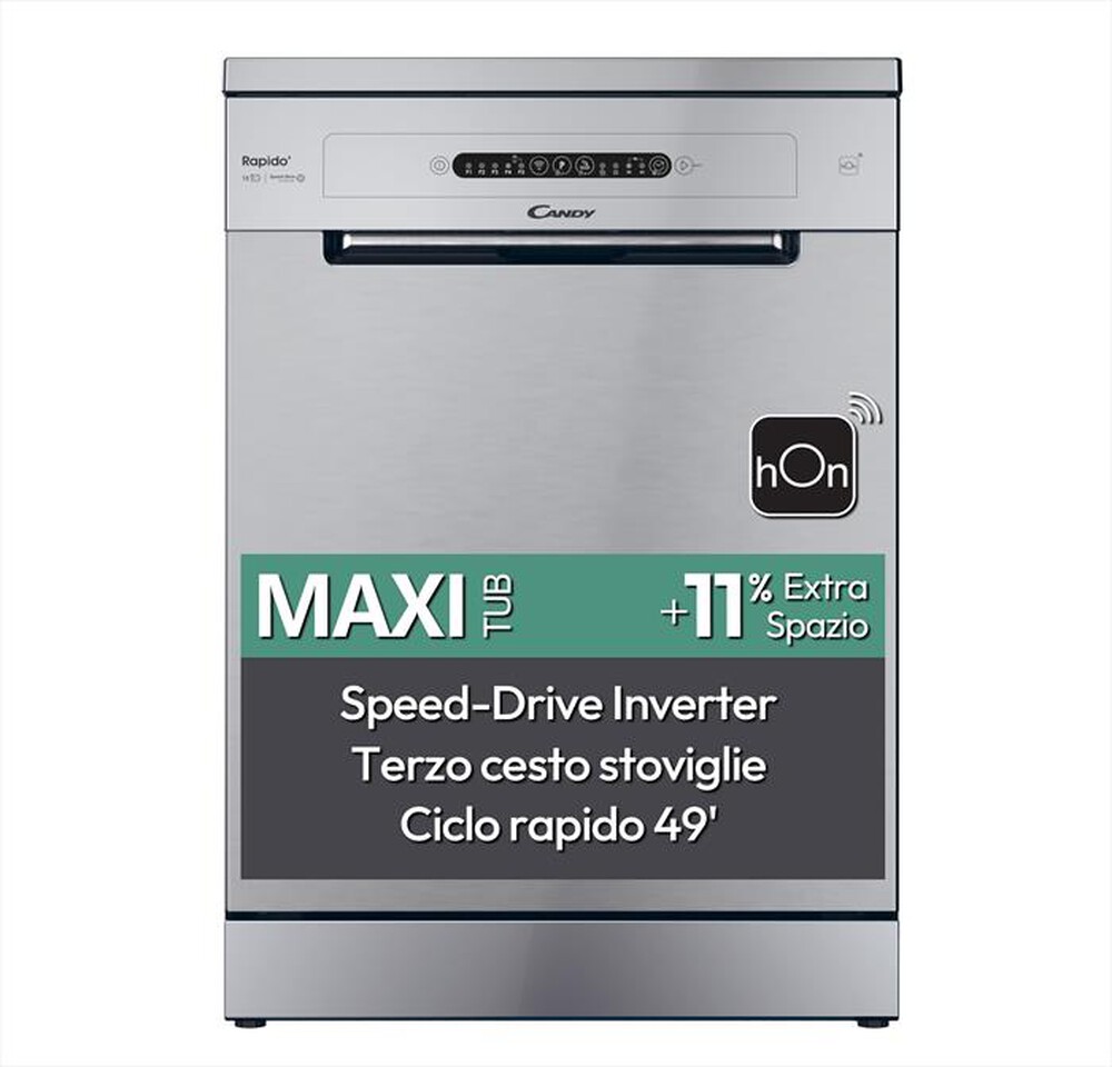 "CANDY - Lavastoviglie CF 3C7L1S Classe C 13 coperti-Stainless steel"