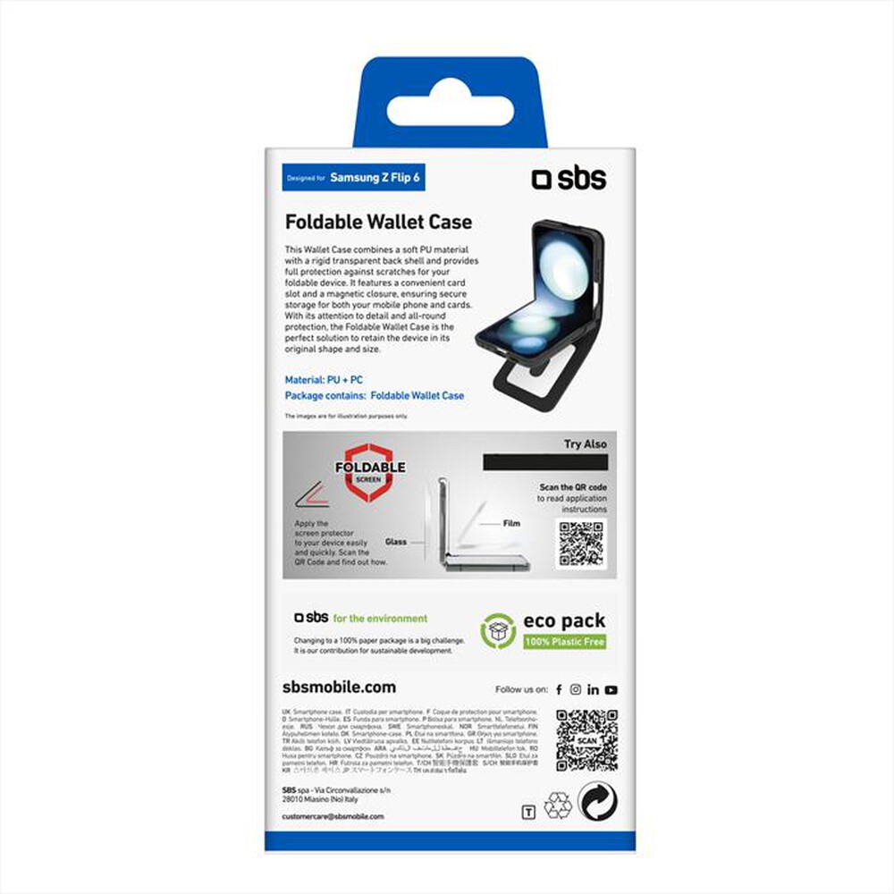 "SBS - Cover TEWALSAZFLIP6K per Samsung Z Flip 6-Nero"