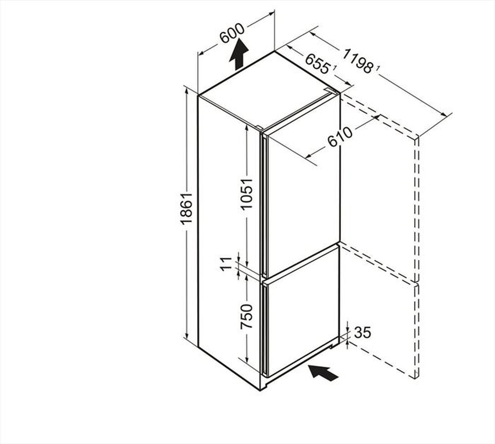 Immagine del prodotto LIEBHERR - Frigorifero combinato CNBE 4313-22 Classe E 333lt-Beige