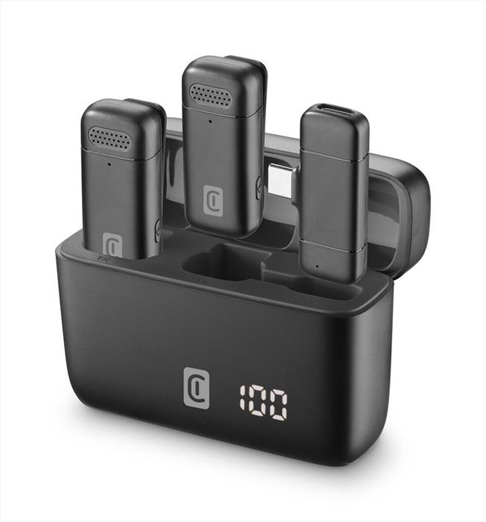 CELLULARLINE - Talk Pro Kit di due microfoni e un ricevitore-Nero