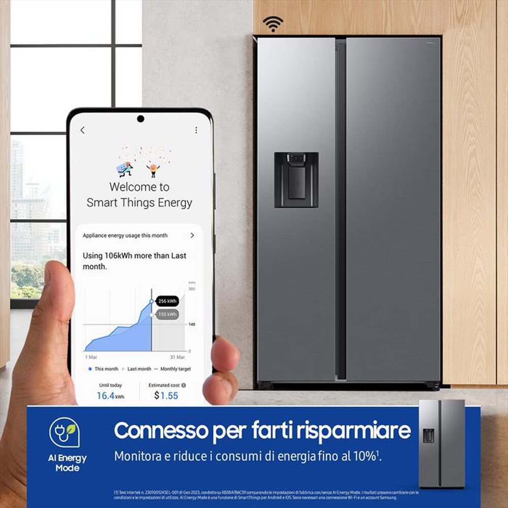 "SAMSUNG - Frigorifero Side by Side RS70F64KETEF 635L ClasseE-Inox"