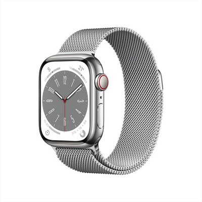 APPLE - Watch Series 8 GPS + Cellular 41mm Acciaio-Argento milanese