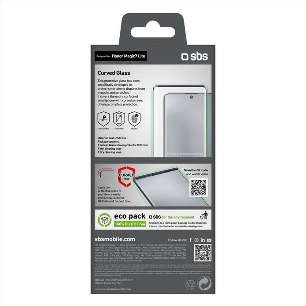 Immagine del prodotto SBS - Pellicola TESCR4DHOM7L per Honor Magic7 Lite-Nero