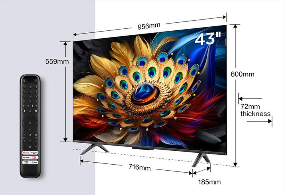 Immagine del prodotto TCL - Smart TV Q-LED UHD 4K 43" 43C69B-Titanium